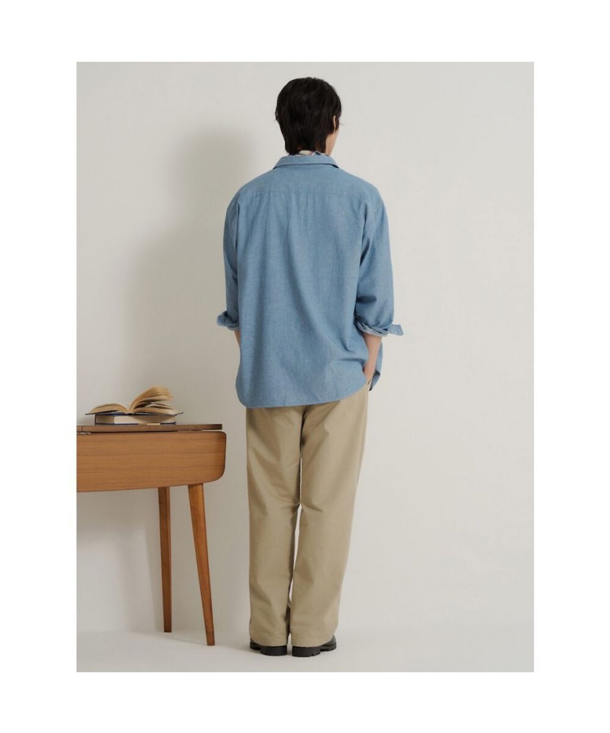 빈폴 멘(BEANPOLE MEN) 코튼리넨 헤링본 텍스처 셔츠  블루
