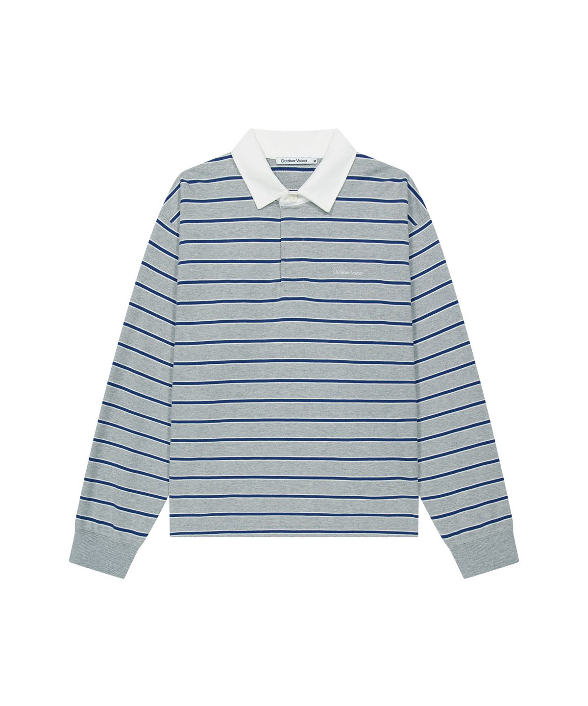 아웃도어 보이스(OUTDOOR VOICES) STRIPED RUGBY SHIRT (HEATHER GRAY)