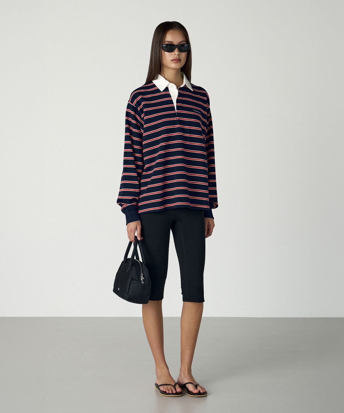 아웃도어 보이스(OUTDOOR VOICES) STRIPED RUGBY SHIRT (NAVY)