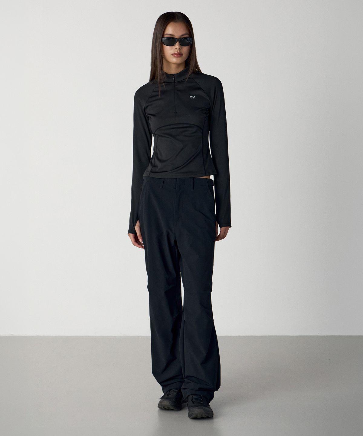 아웃도어 보이스(OUTDOOR VOICES) (W)Technol-OV COMFY FLEX HALF ZIP UP (BLACK)