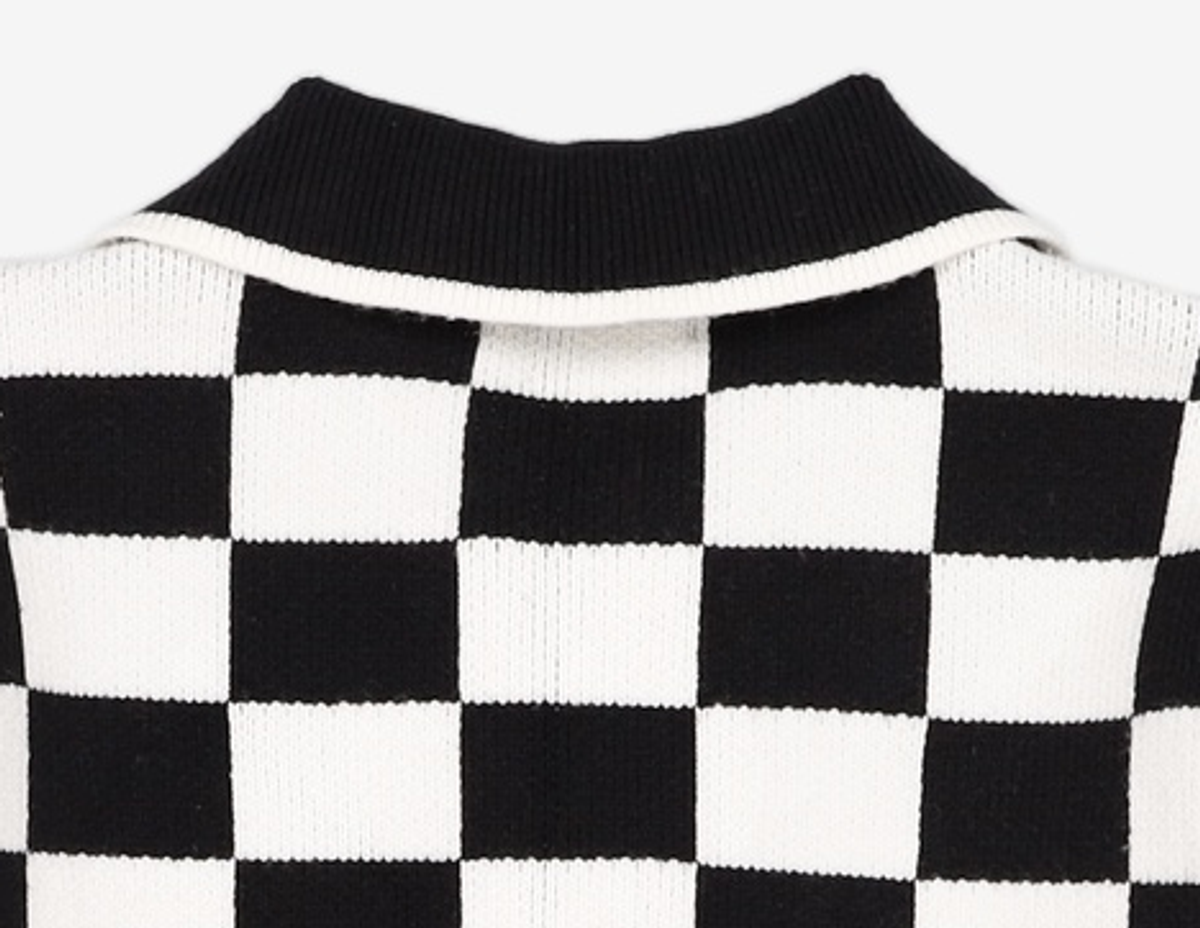 미쏘(MIXXO) 카라넥 체크 가디건 MIWCKCV25T S