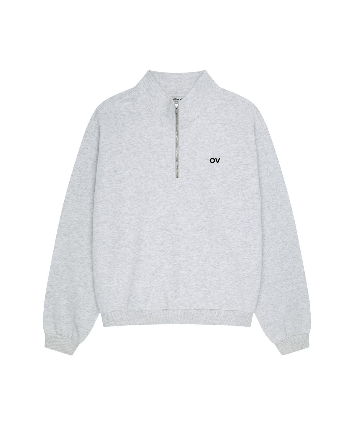 아웃도어 보이스(OUTDOOR VOICES) OV LOGO QUARTER ZIP SWEATSHIRT (LIGHT HEATHER GRAY)