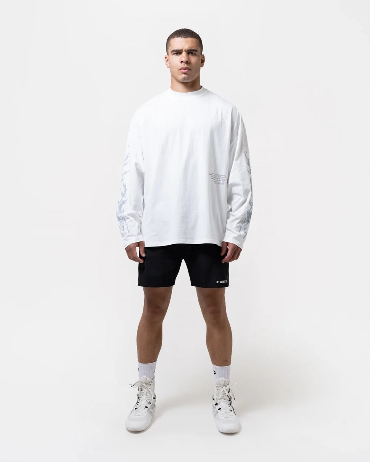 복스로(BOXRAW) 스파링 클럽 파이어 호스 롱슬리브 티셔츠 BXRW-SCGLSTS [아이보리]
