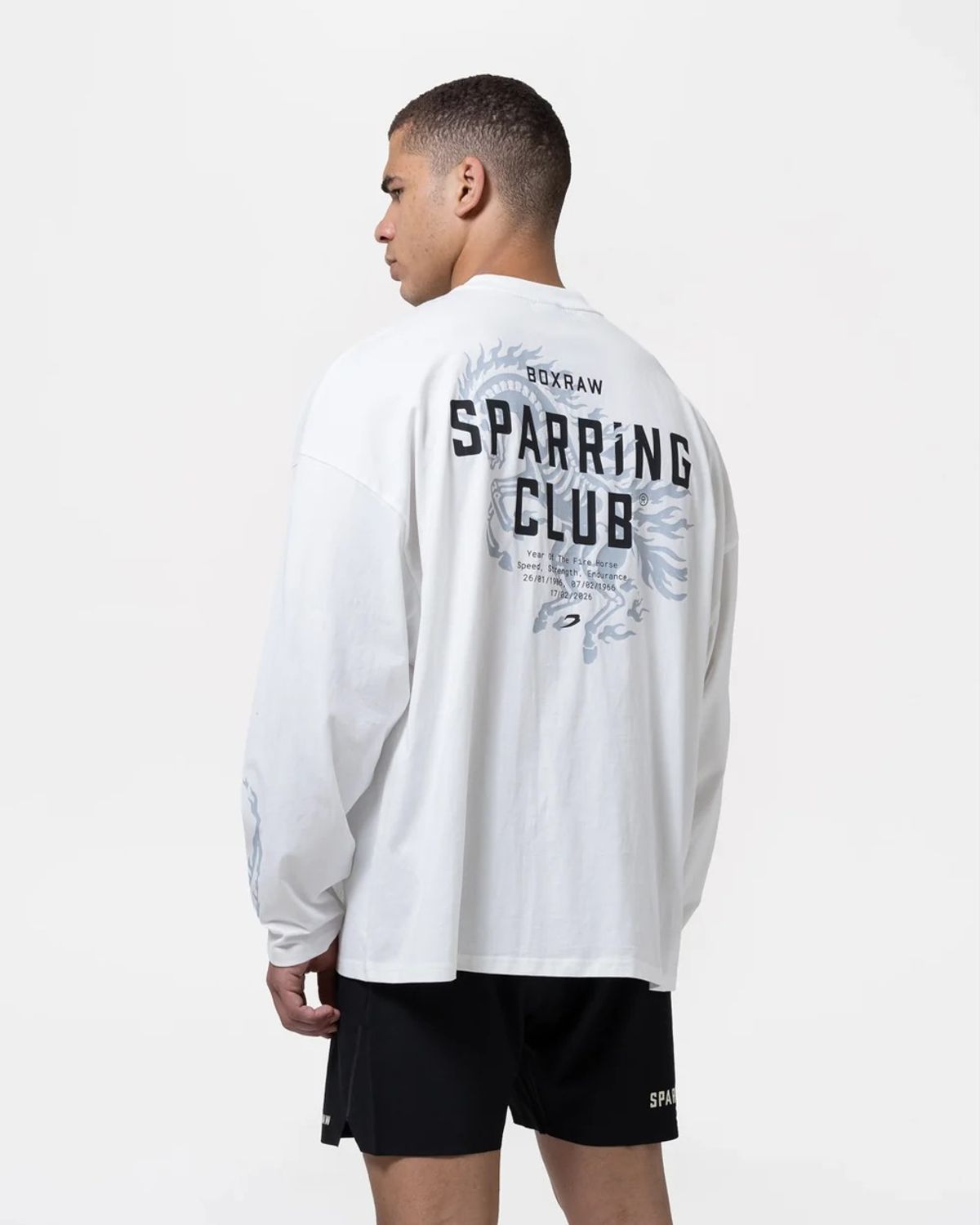복스로(BOXRAW) 스파링 클럽 파이어 호스 롱슬리브 티셔츠 BXRW-SCGLSTS [아이보리]