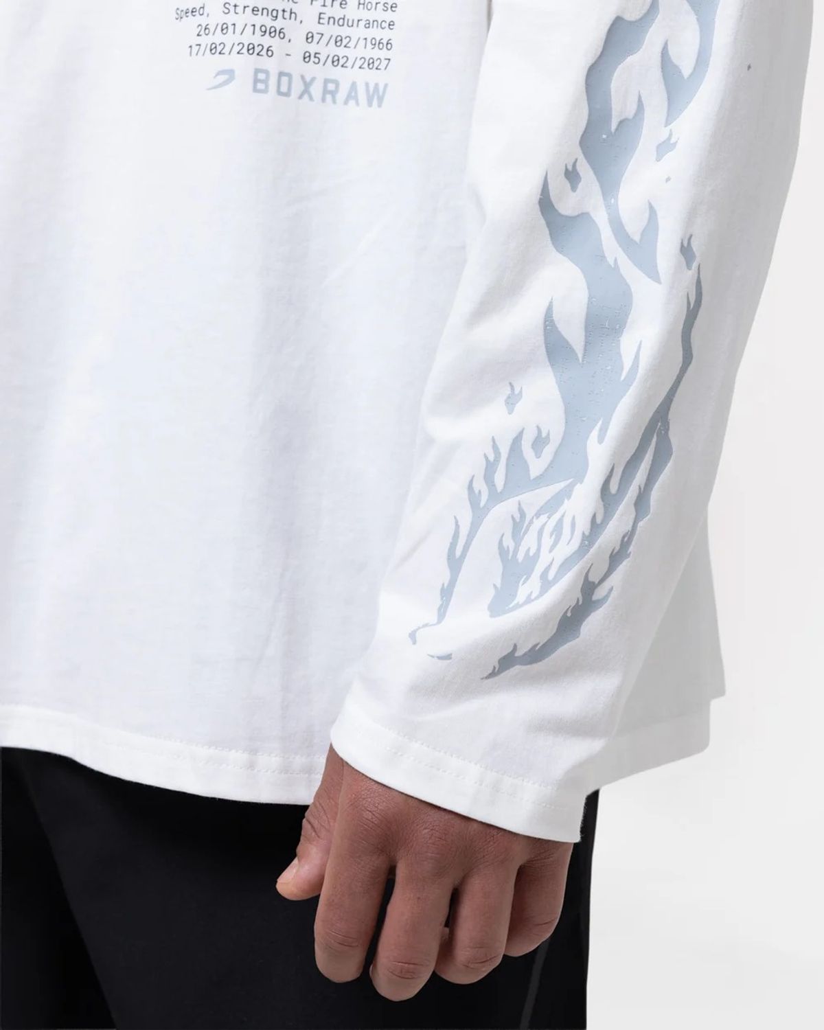 복스로(BOXRAW) 스파링 클럽 파이어 호스 롱슬리브 티셔츠 BXRW-SCGLSTS [아이보리]