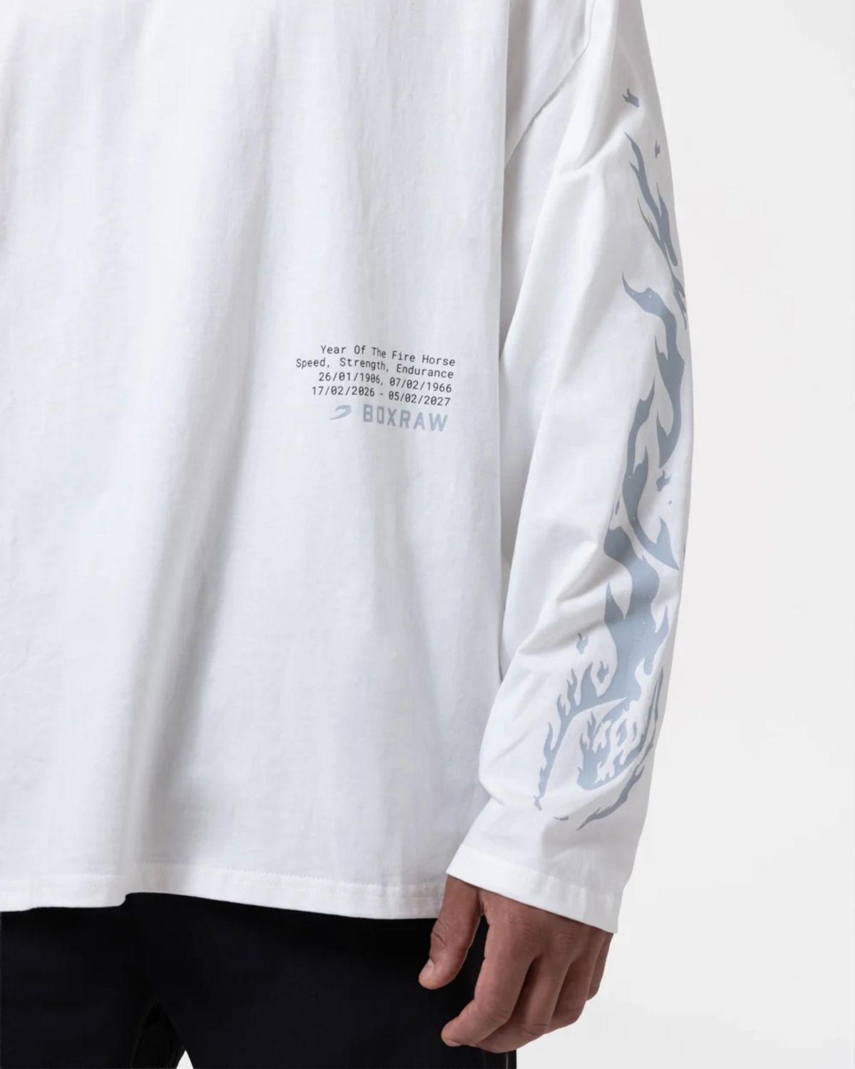 복스로(BOXRAW) 스파링 클럽 파이어 호스 롱슬리브 티셔츠 BXRW-SCGLSTS [아이보리]