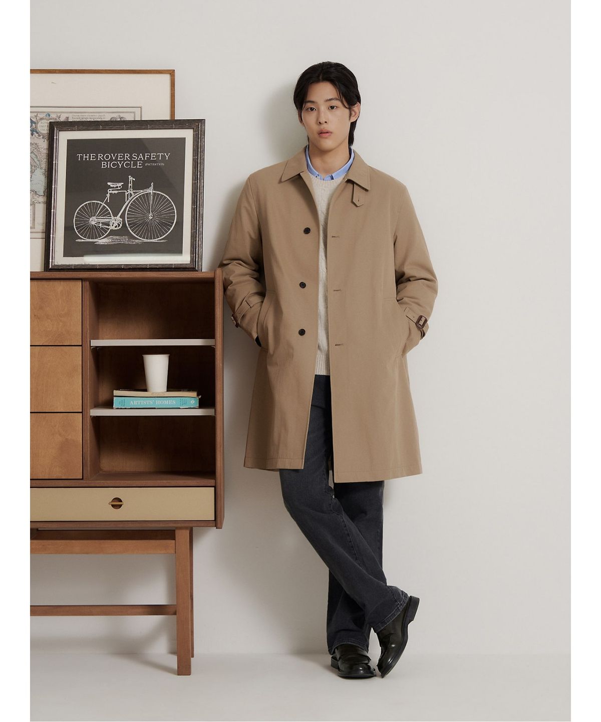 빈폴 멘(BEANPOLE MEN) 프리미엄 싱글 벨티드 맥코트  베이지