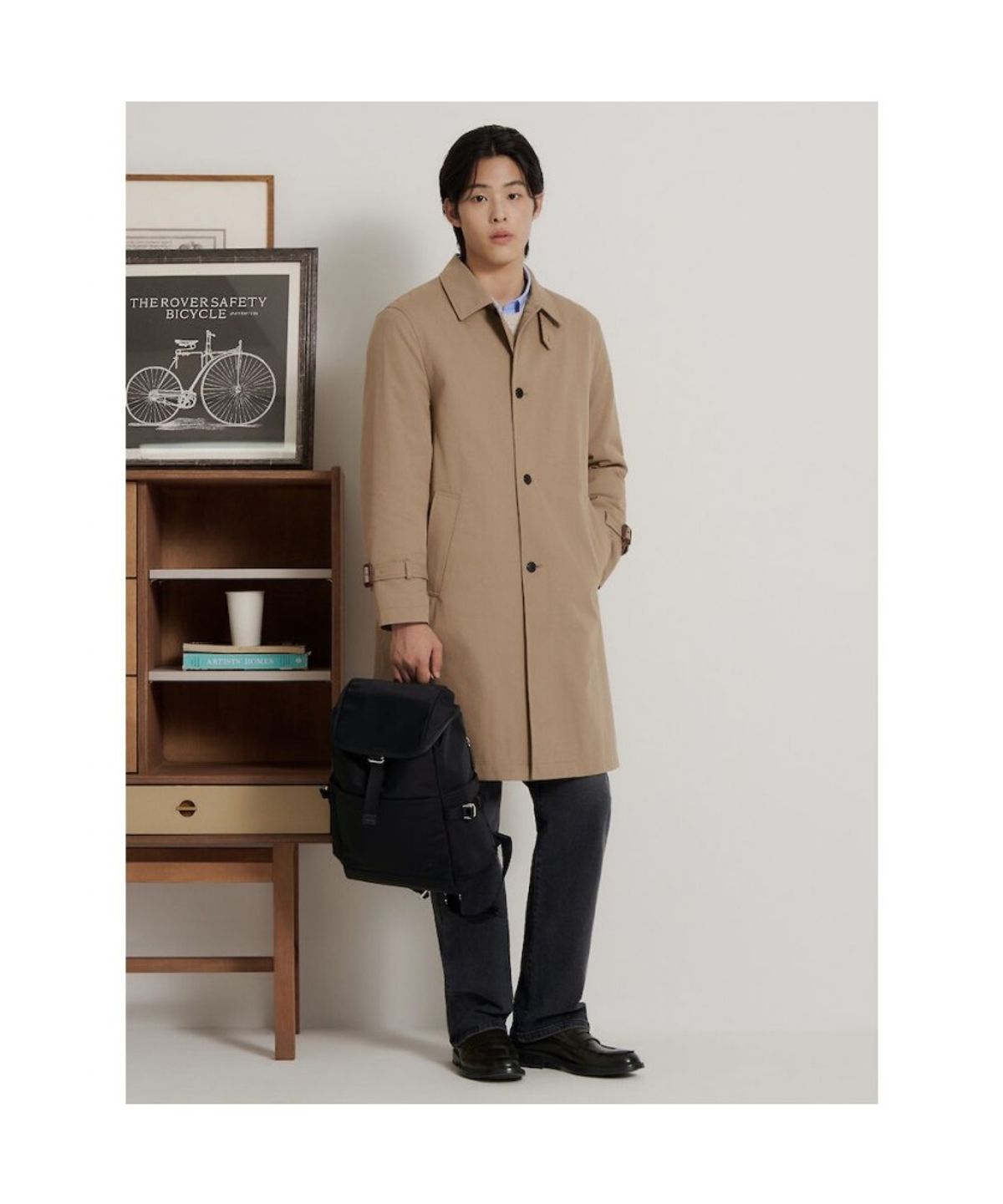 빈폴 멘(BEANPOLE MEN) 프리미엄 싱글 벨티드 맥코트  베이지