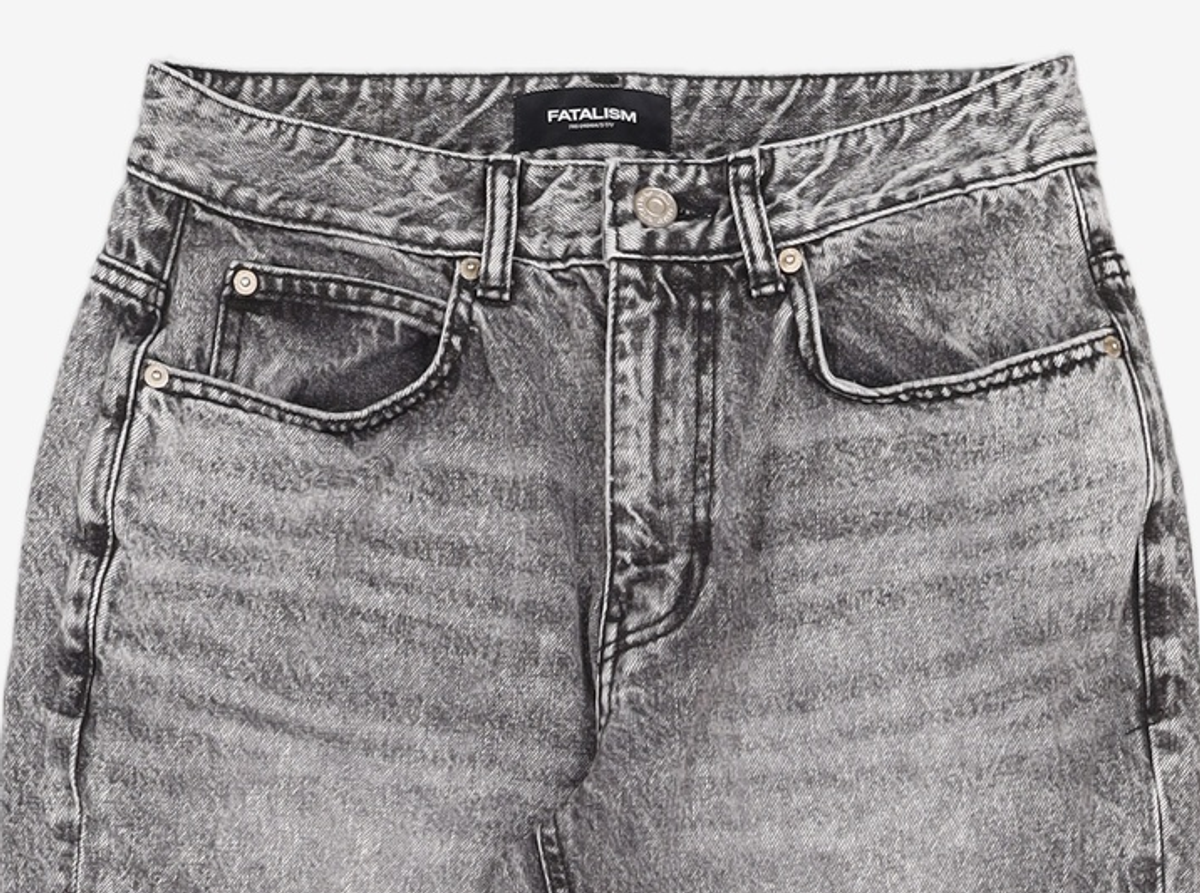 페이탈리즘(FATALISM) #0268 BLACK STONE WASHED WIDE FIT 44