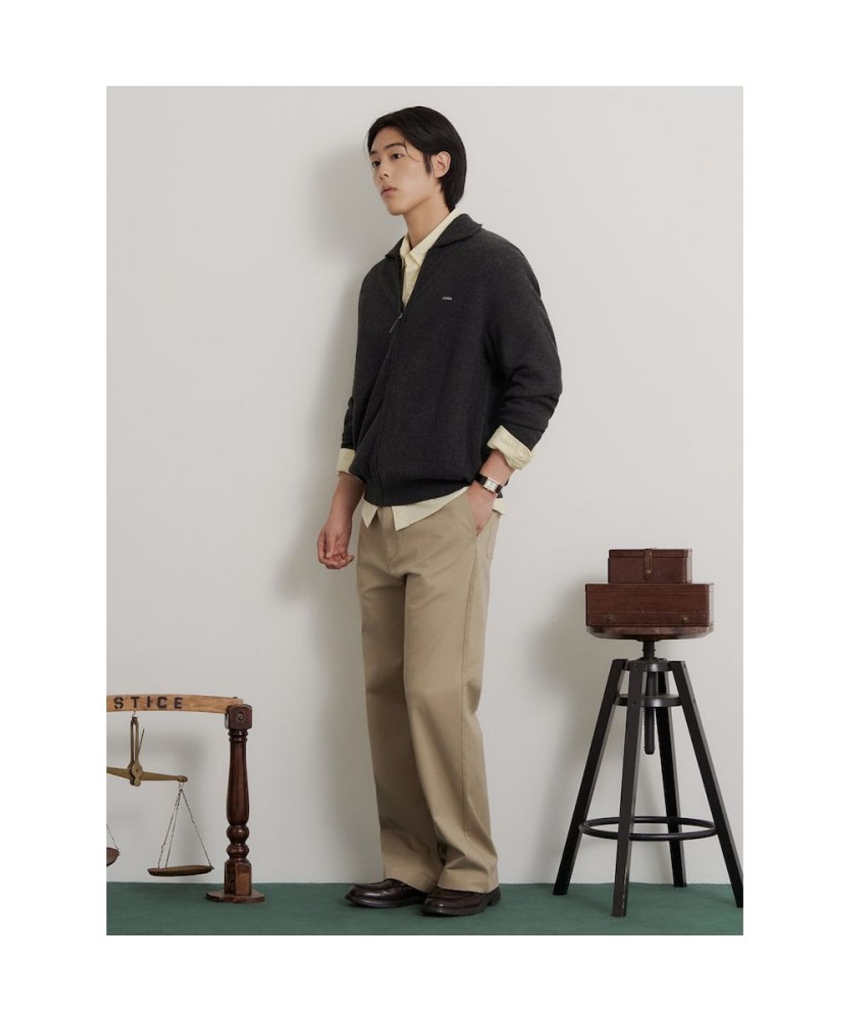 빈폴 멘(BEANPOLE MEN) [Essential] 와이드 치노 팬츠  베이지