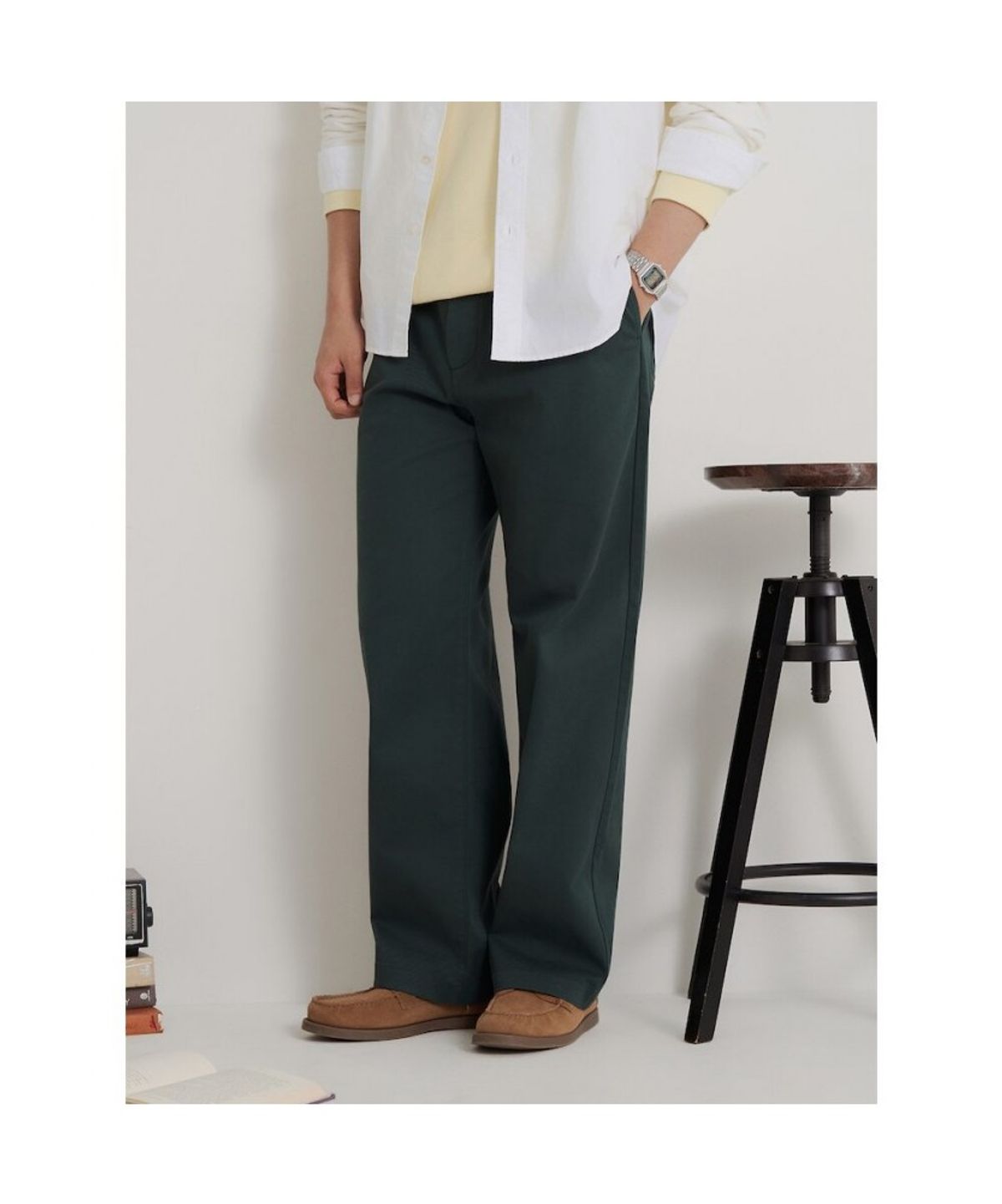 빈폴 멘(BEANPOLE MEN) [Essential] 와이드 치노 팬츠  그린