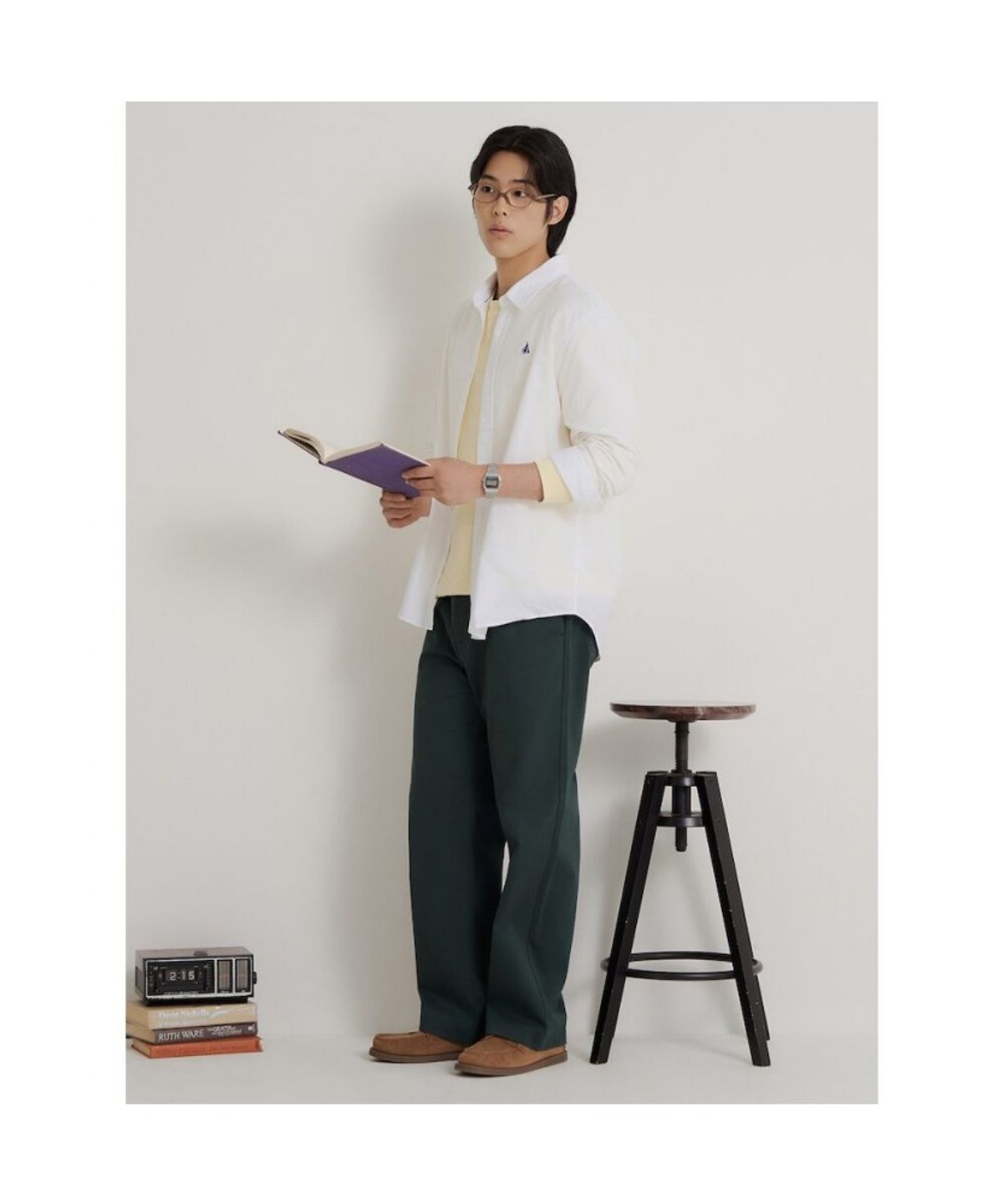 빈폴 멘(BEANPOLE MEN) [Essential] 와이드 치노 팬츠  그린