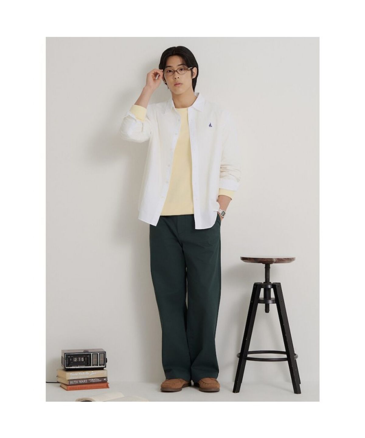 빈폴 멘(BEANPOLE MEN) [Essential] 와이드 치노 팬츠  그린