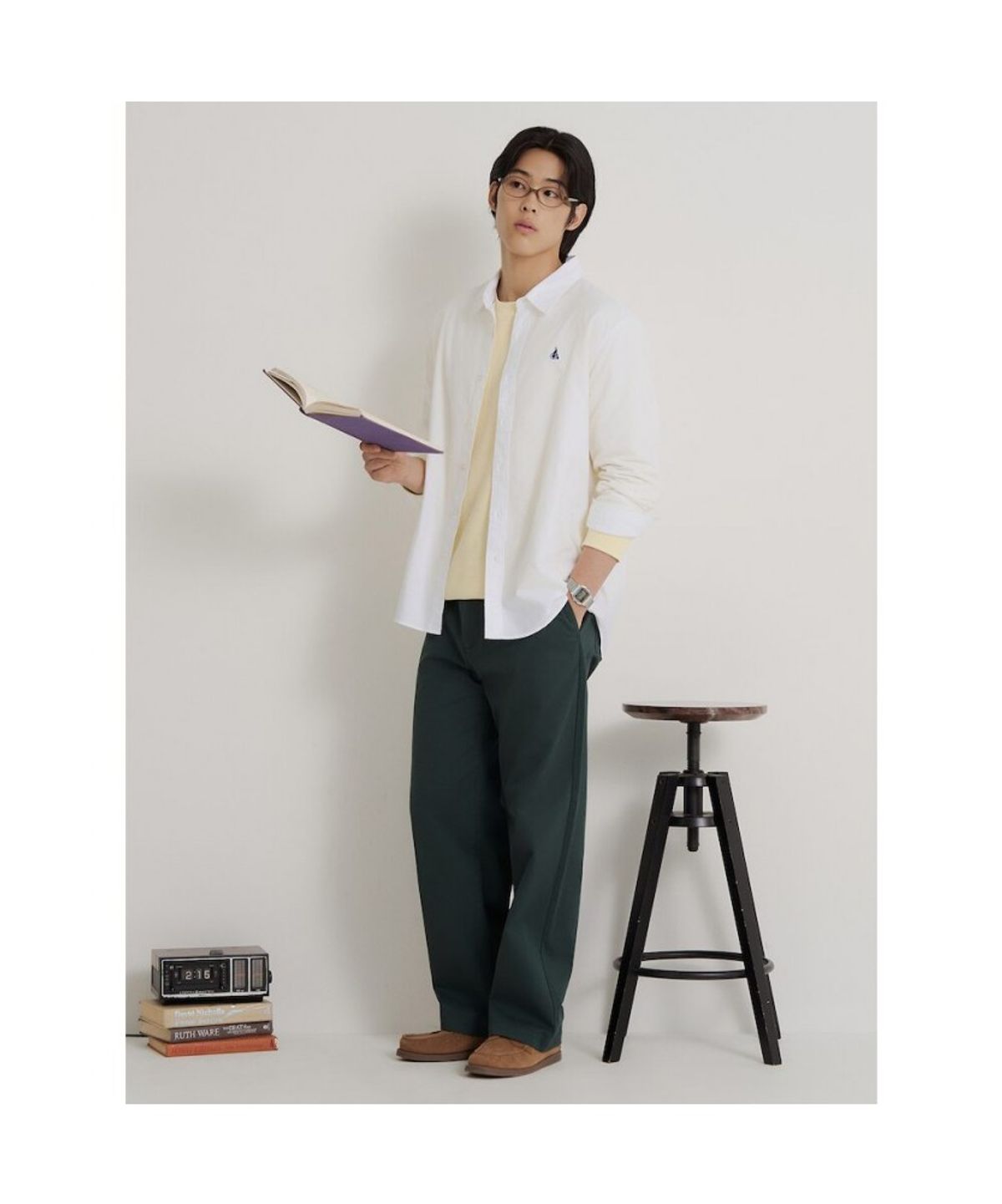 빈폴 멘(BEANPOLE MEN) [Essential] 와이드 치노 팬츠  그린