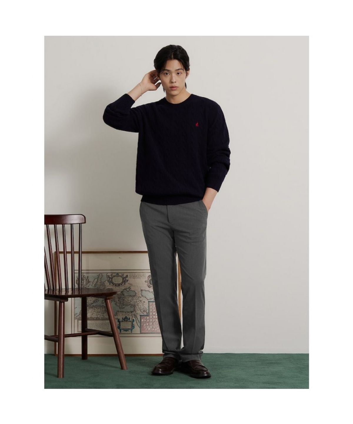 빈폴 멘(BEANPOLE MEN) 폴리 혼방 클래식핏 슬랙스  그레이