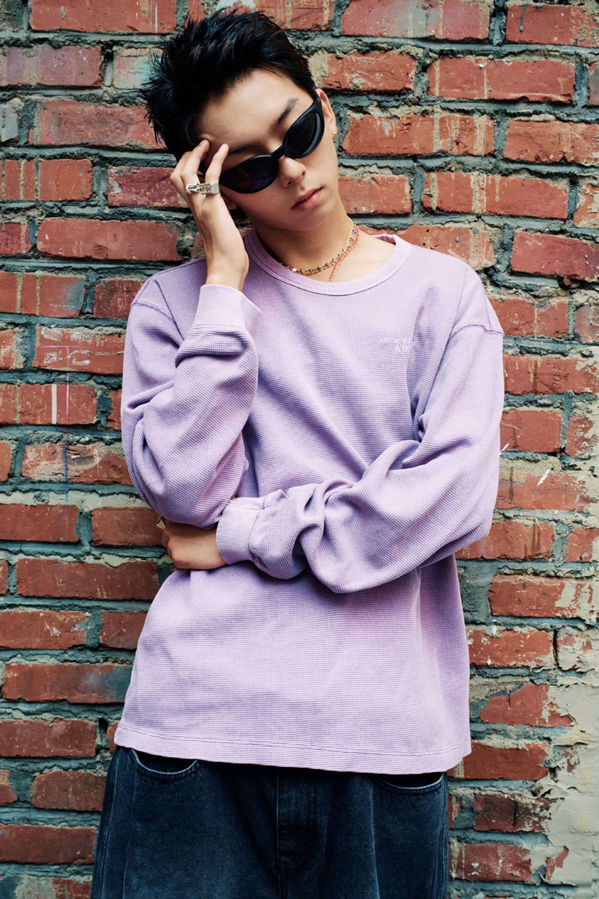 아크메드라비(ACME DE LA VIE) WAFFLE WASHING LONG SLEEVE T-SHIRT