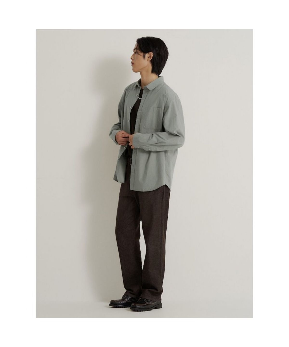 빈폴 멘(BEANPOLE MEN) 컬러 스트레이트 데님 팬츠  브라운