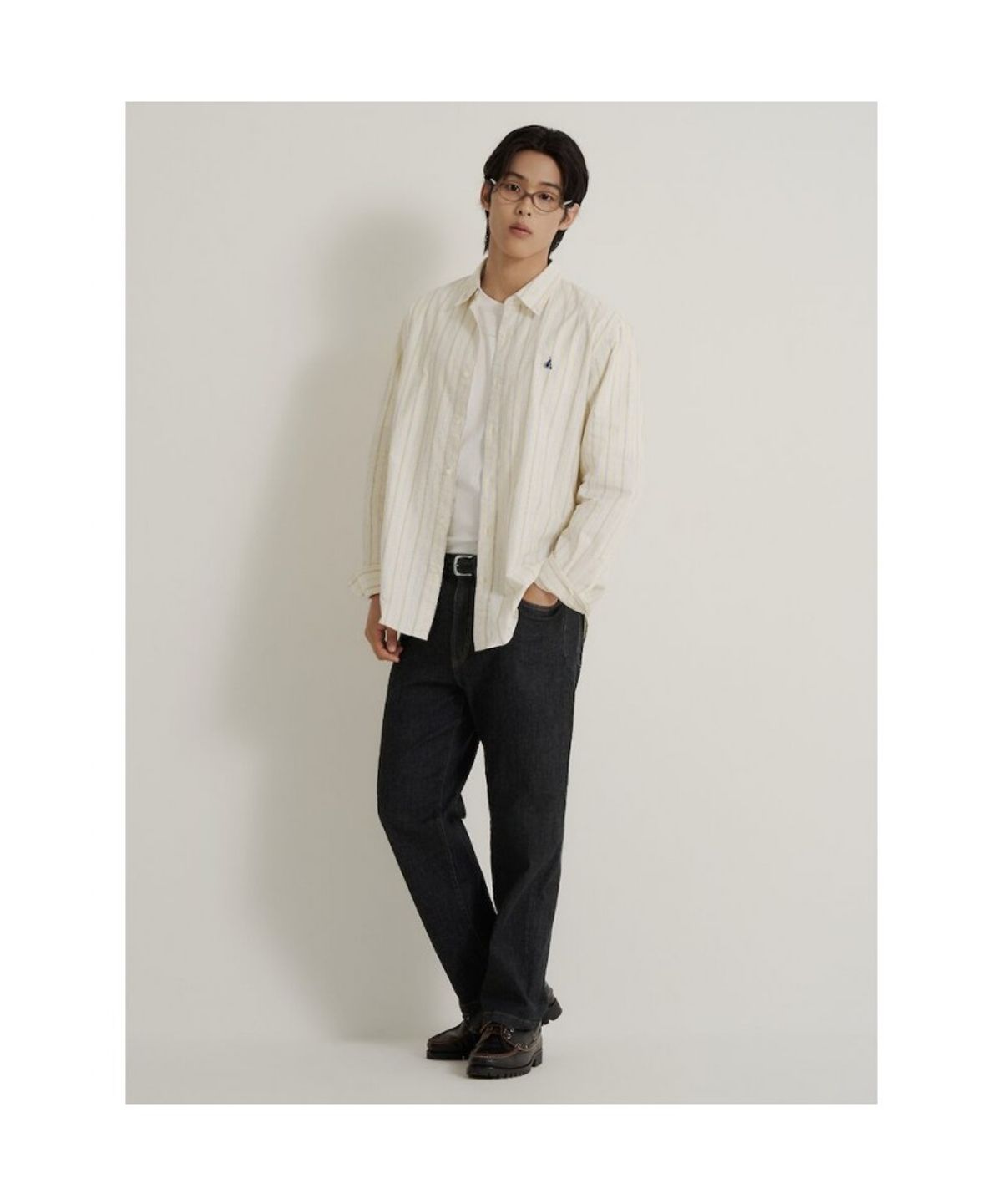 빈폴 멘(BEANPOLE MEN) [Essential] 루즈 테이퍼드 데님 팬츠  블랙