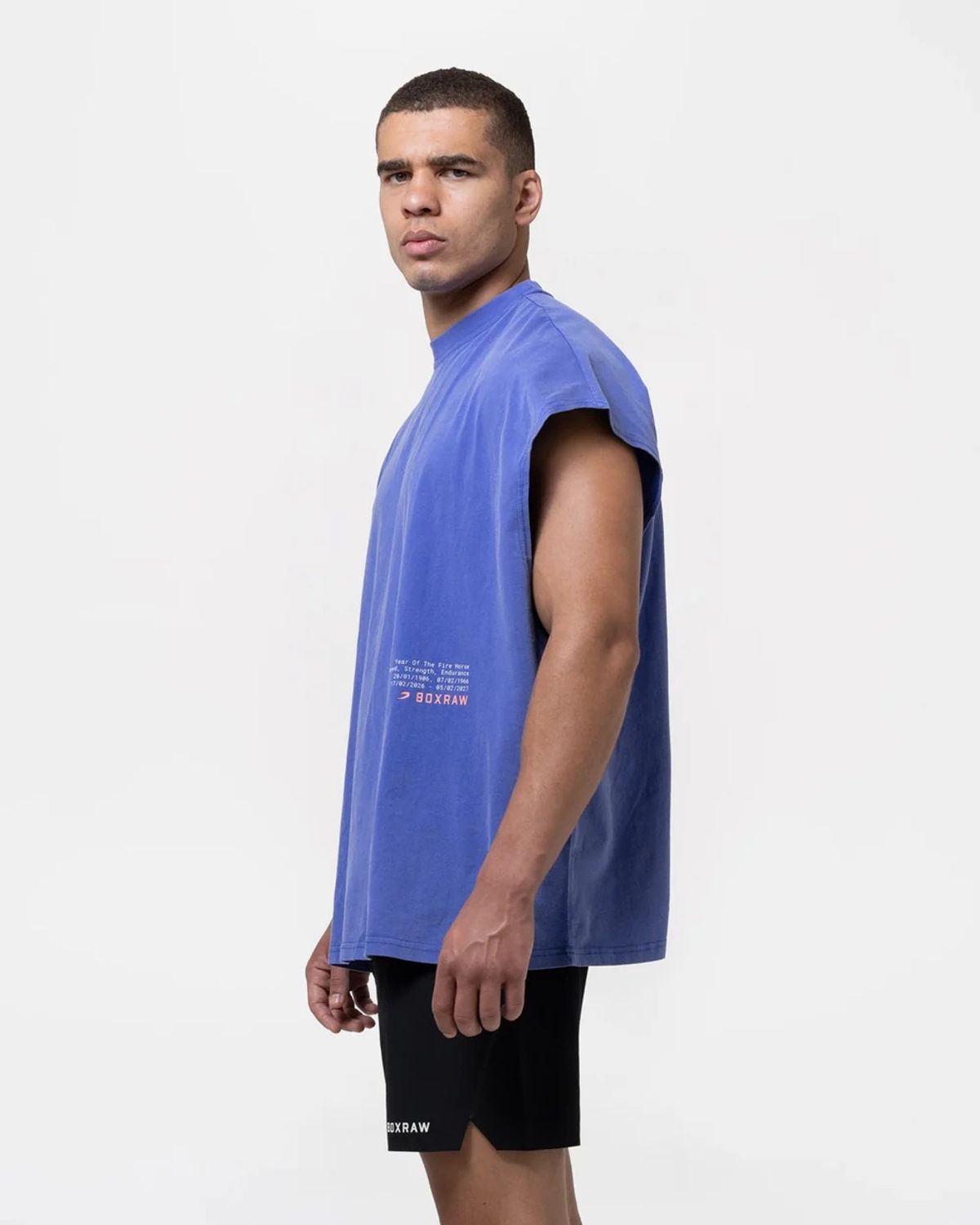 복스로(BOXRAW) 스파링 클럽 파이어 호스 오버사이즈 탱크탑 BXRW-SCGTK [블루]