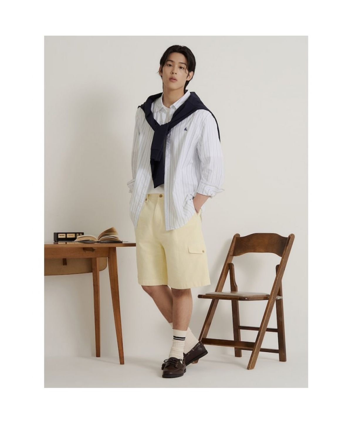 빈폴 멘(BEANPOLE MEN) 카고 데님 하프팬츠  레몬