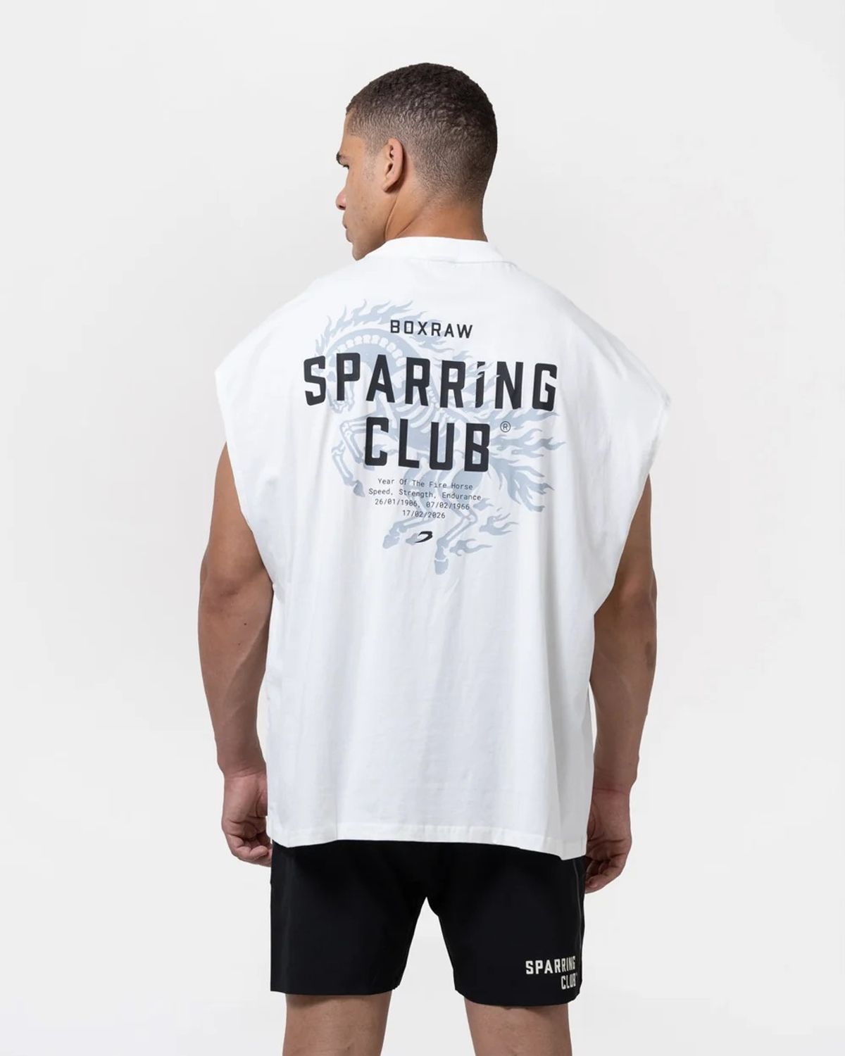 복스로(BOXRAW) 스파링 클럽 파이어 호스 오버사이즈 탱크탑 BXRW-SCGTK [아이보리]