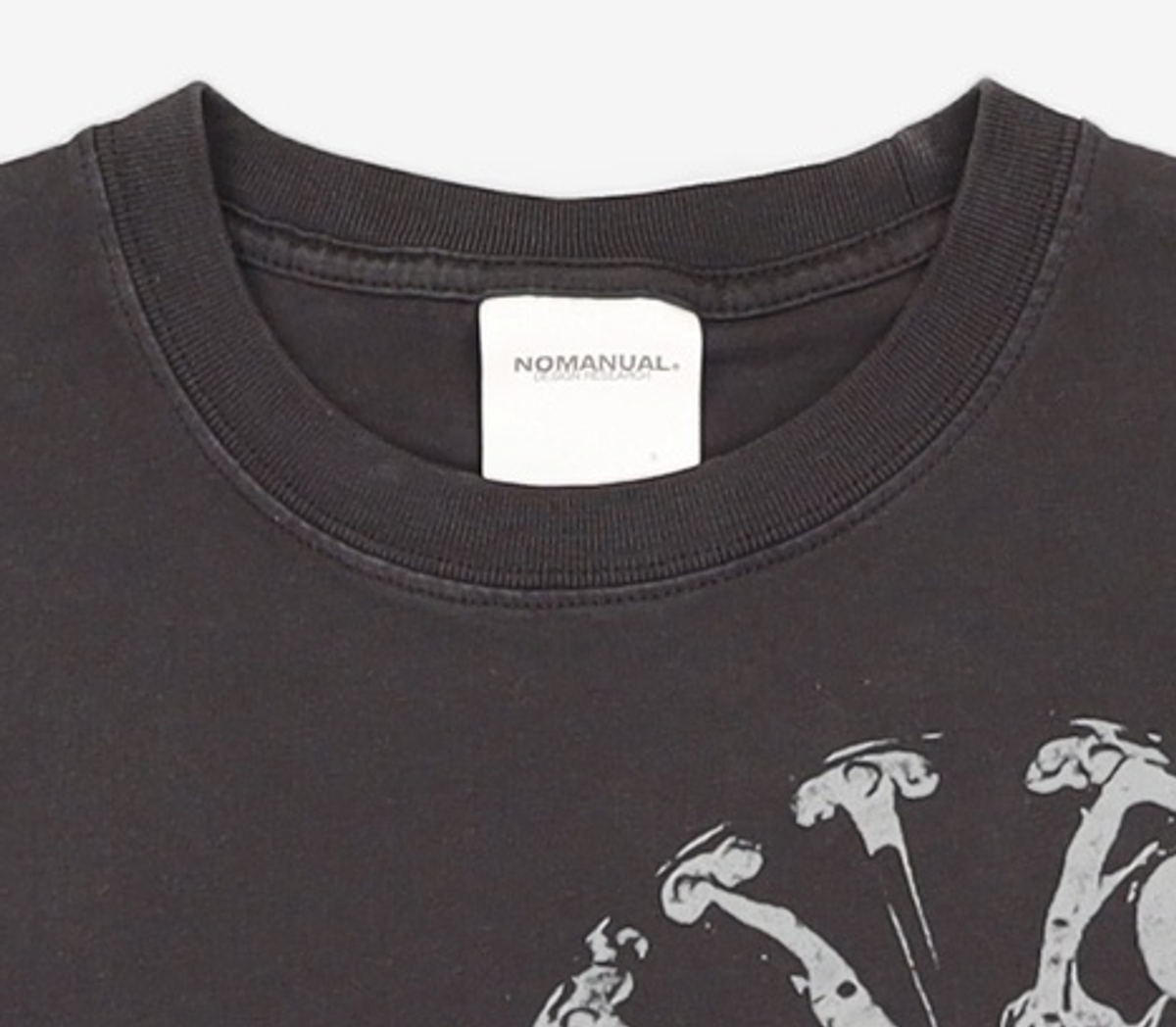 노매뉴얼(NOMANUAL) GEAR MANUAL GRAPHIC T-SHIRT - WASHED BLACK S