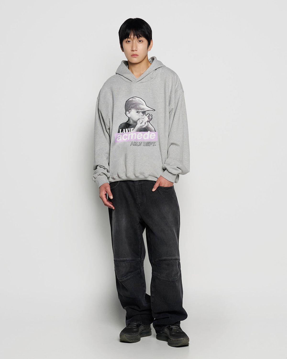 아크메드라비(ACME DE LA VIE) HALFTONE BOX CAP BOY HOODIE