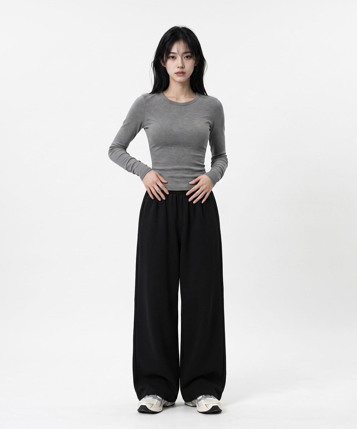 메종니아트(MAISON DE NEART) [남녀공용]프리미엄 특양면 와이드핏 스웨트 팬츠 (2 Colors)