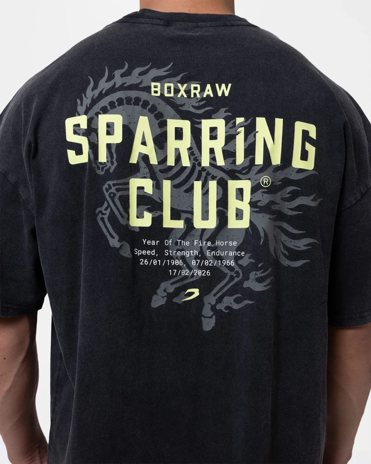 복스로(BOXRAW) 스파링 클럽 파이어 호스 오버사이즈 티셔츠 BXRW-SCGTS [블랙]