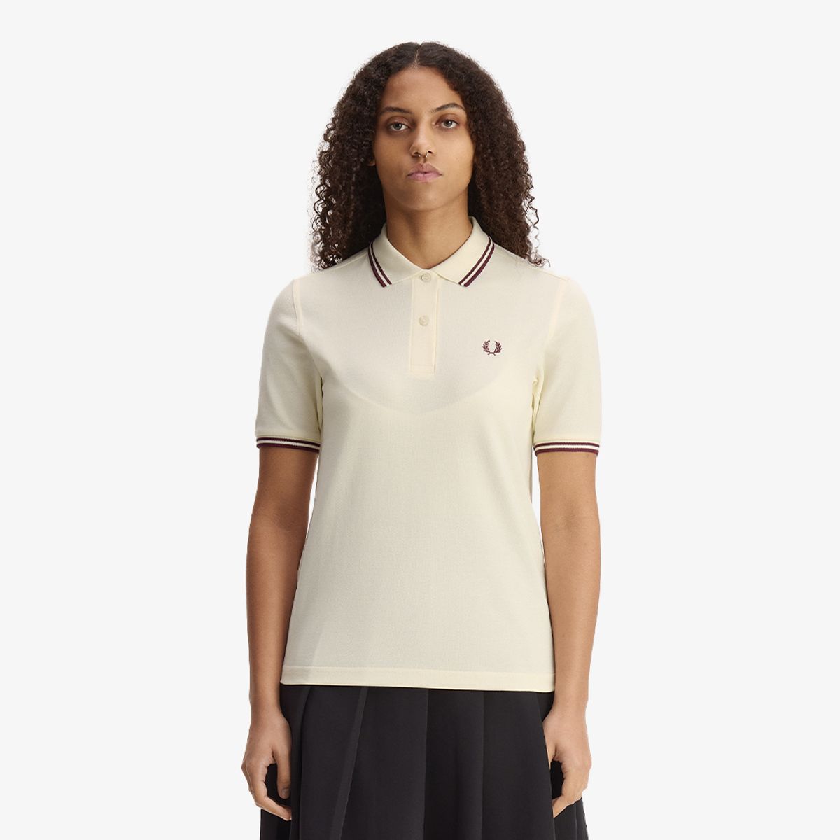 프레드페리(FRED PERRY) [G3600] 트윈 팁 프레드페리 셔츠 - 에크루/플럼 AFPF2G33600-03D