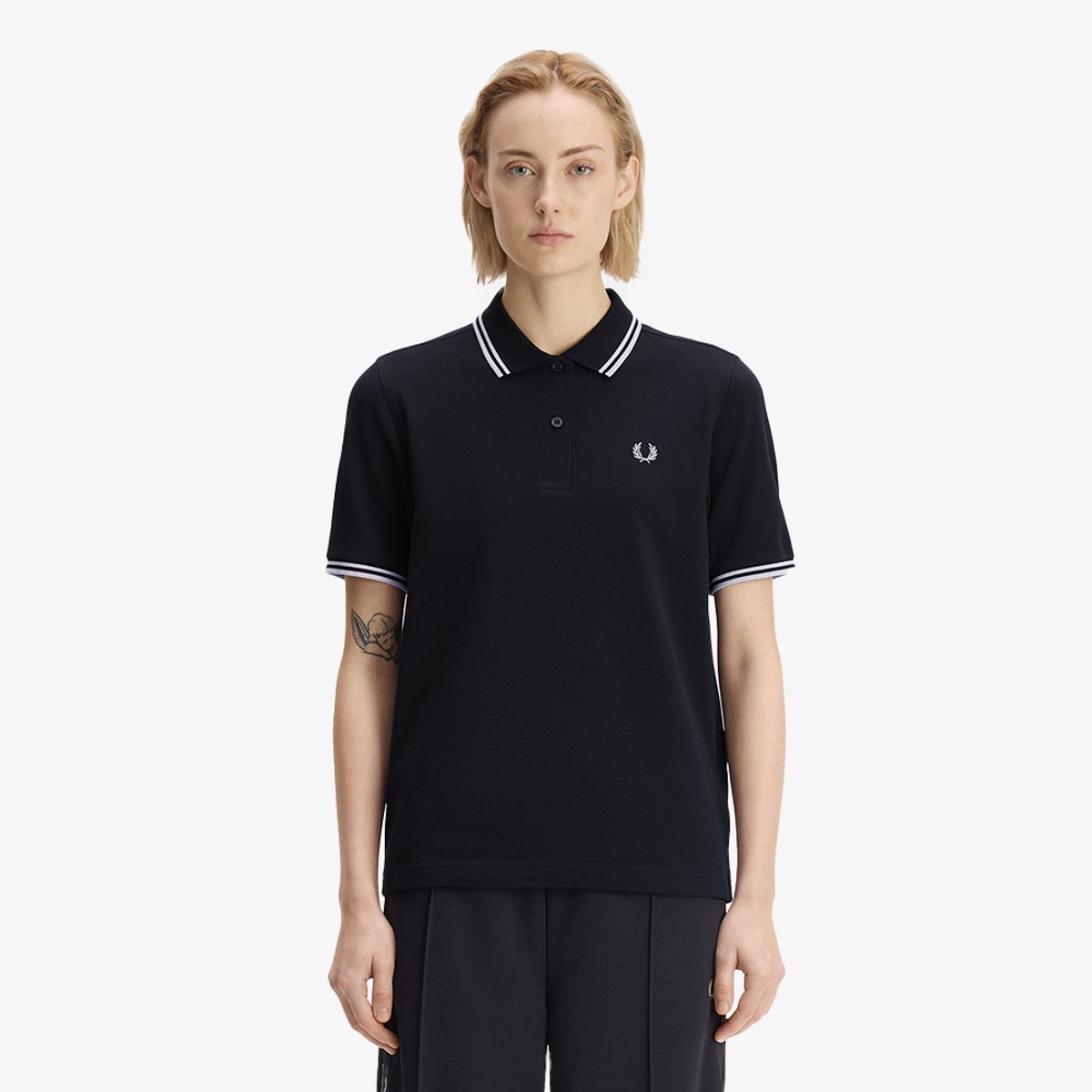 프레드페리(FRED PERRY) [G3600] 트윈 팁 프레드페리 셔츠 - 네이비/아이스핑크 AFPF2G33600-02D