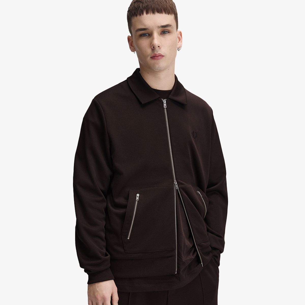 프레드페리(FRED PERRY) [Sport] 테니스 네트 테잎 트랙 재킷 - 리치브라운 AFPM2G33307-33C
