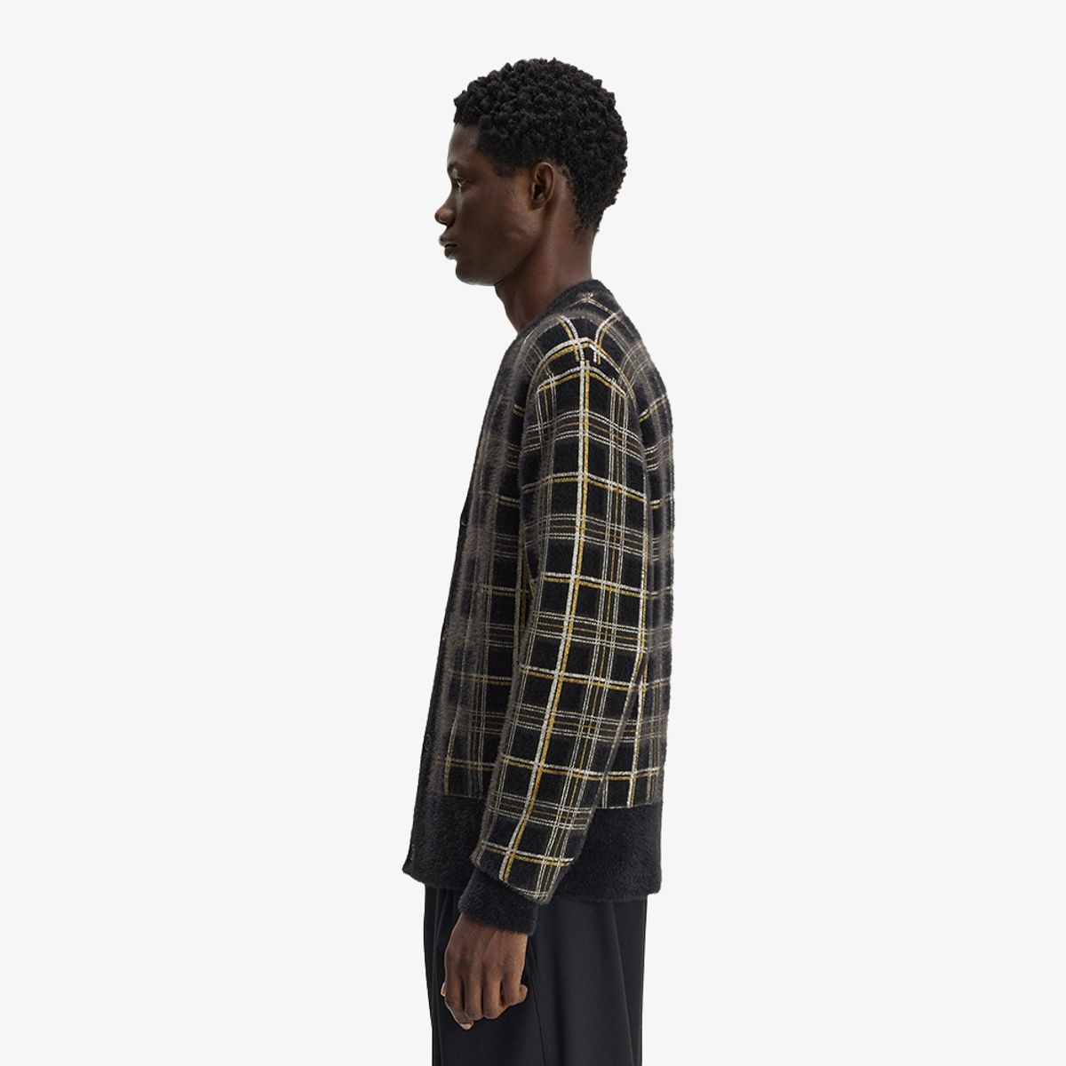 프레드페리(FRED PERRY) [Sharp] 타탄 가디건 - 블랙 AFPM2G33343-102