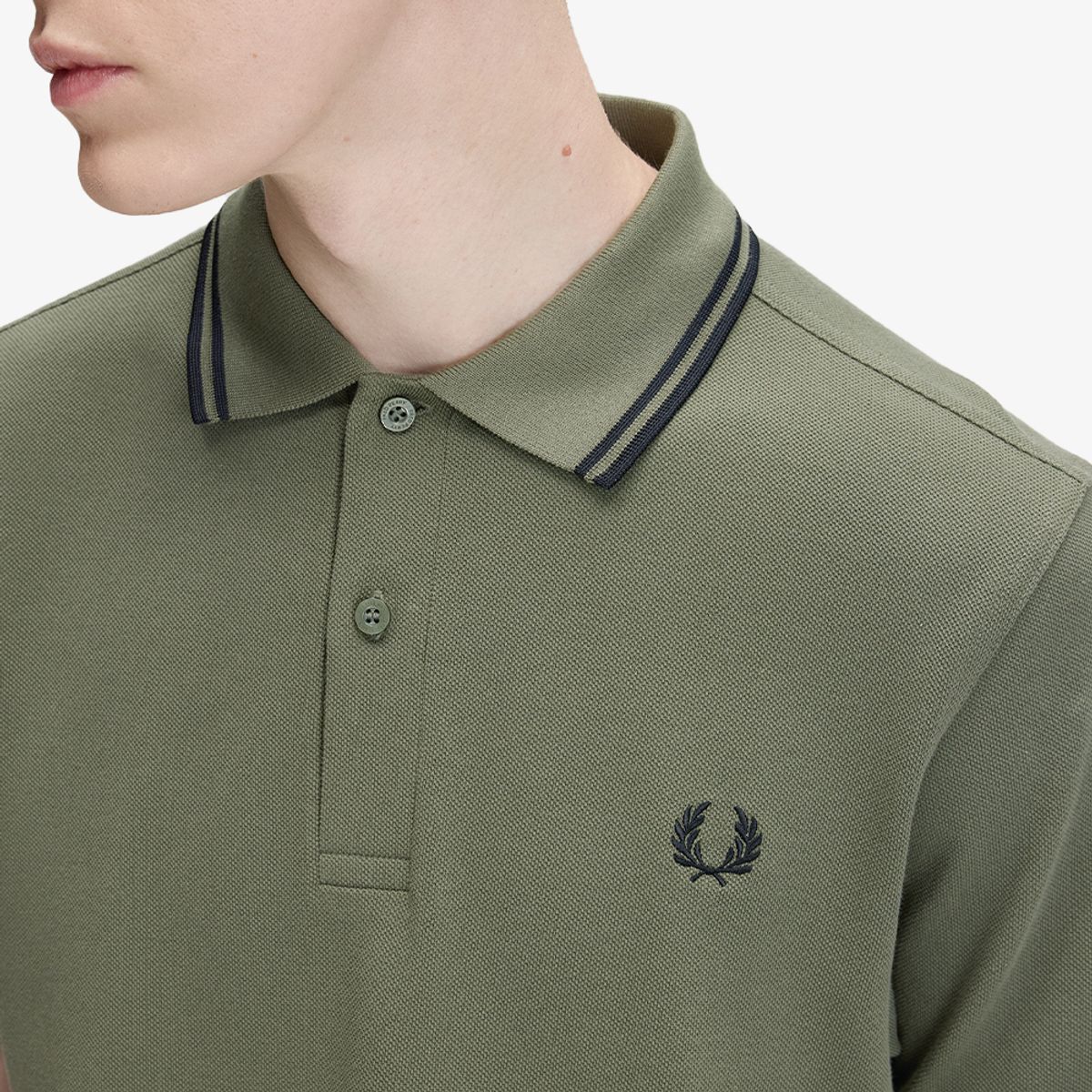 프레드페리(FRED PERRY) [M3600] 트윈 팁 프레드페리 셔츠 - 로렐리스그린/블랙 AFPM2G33600-Z50