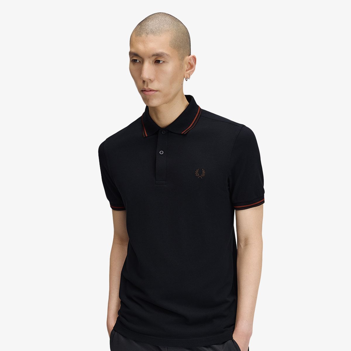 프레드페리(FRED PERRY) [M3600] 트윈 팁 프레드페리 셔츠 - 네이비/브랜디/리치브라운 AFPM2G33600-75C
