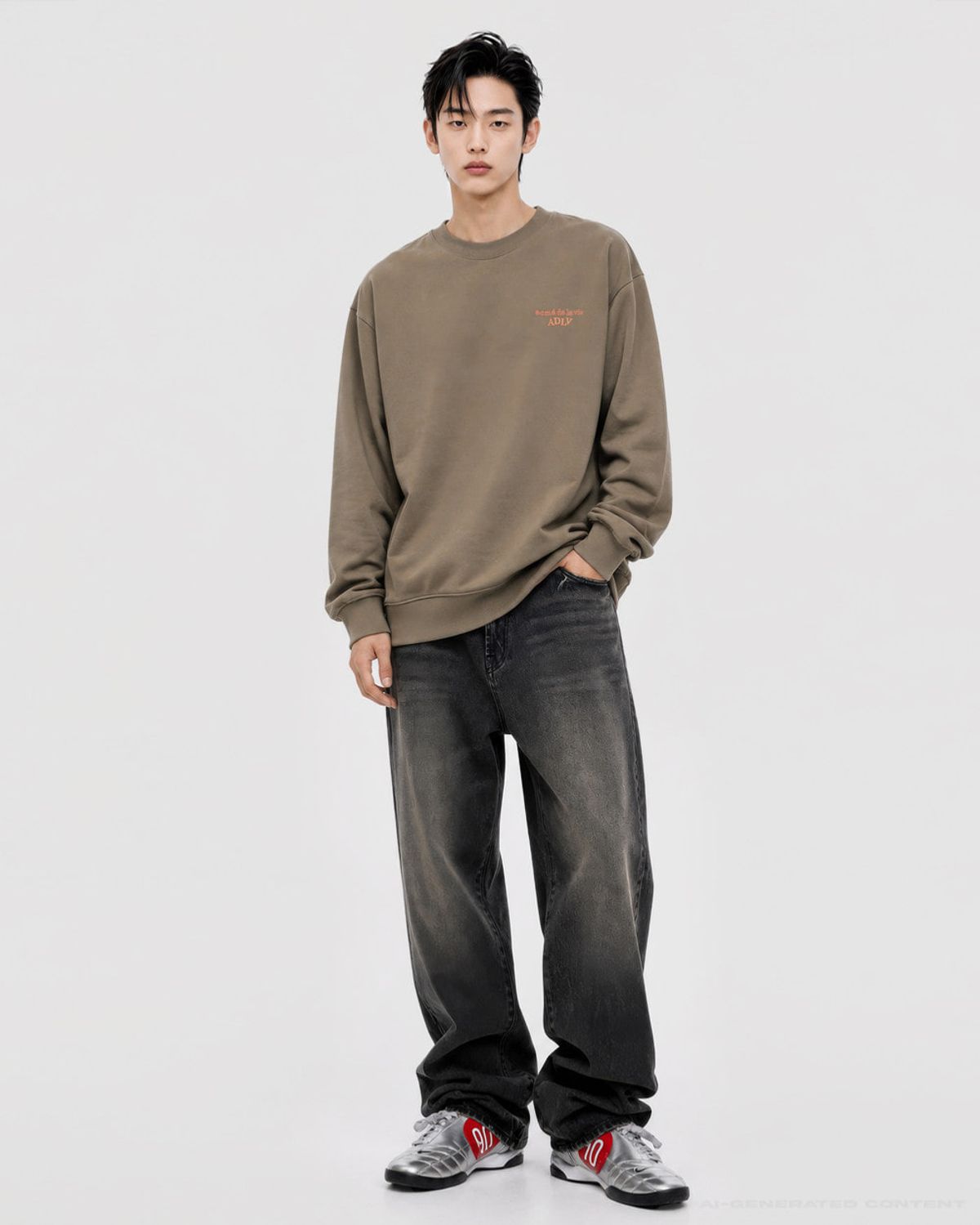아크메드라비(ACME DE LA VIE) SHAKE BASIC LOGO SWEATSHIRT