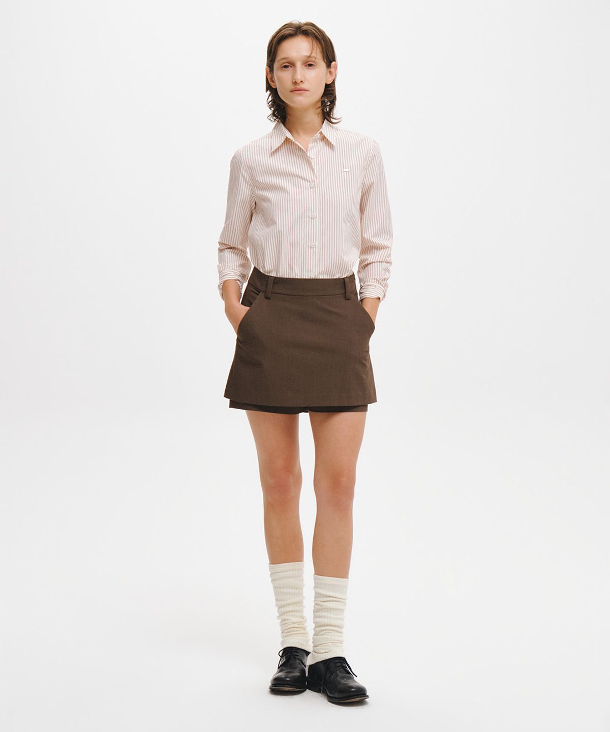 제너럴아이디어(GENERALIDEA) A라인 스커트팬츠 [BROWN] / GF3LSK507