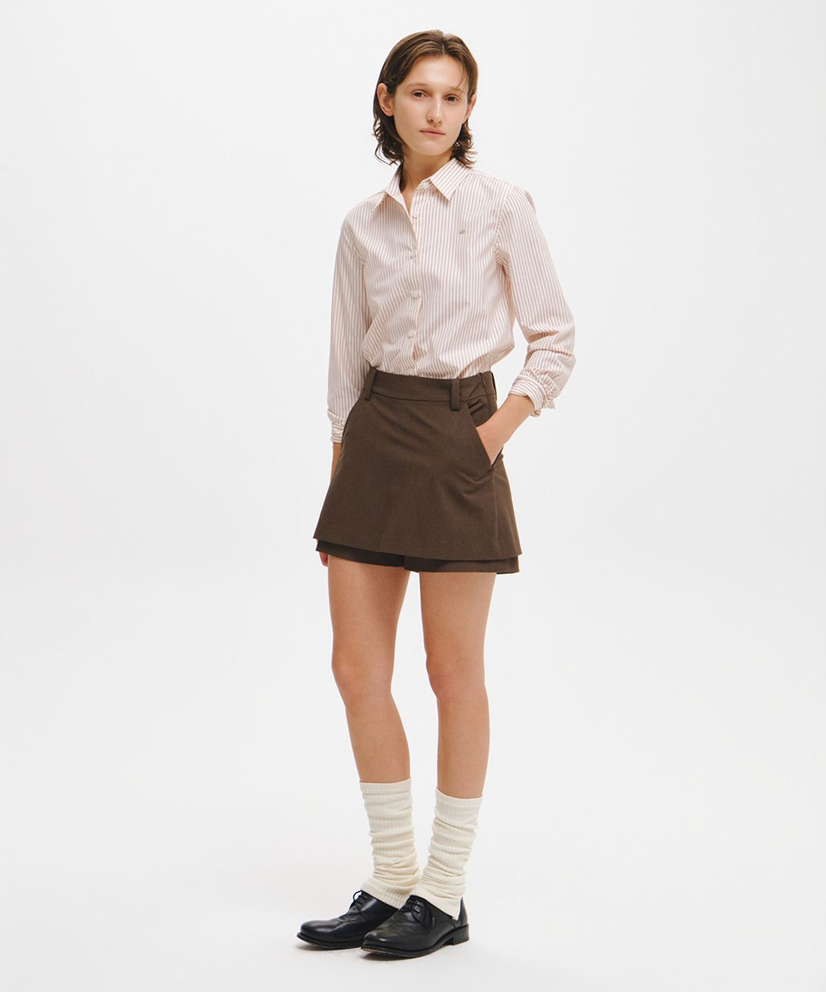 제너럴아이디어(GENERALIDEA) A라인 스커트팬츠 [BROWN] / GF3LSK507