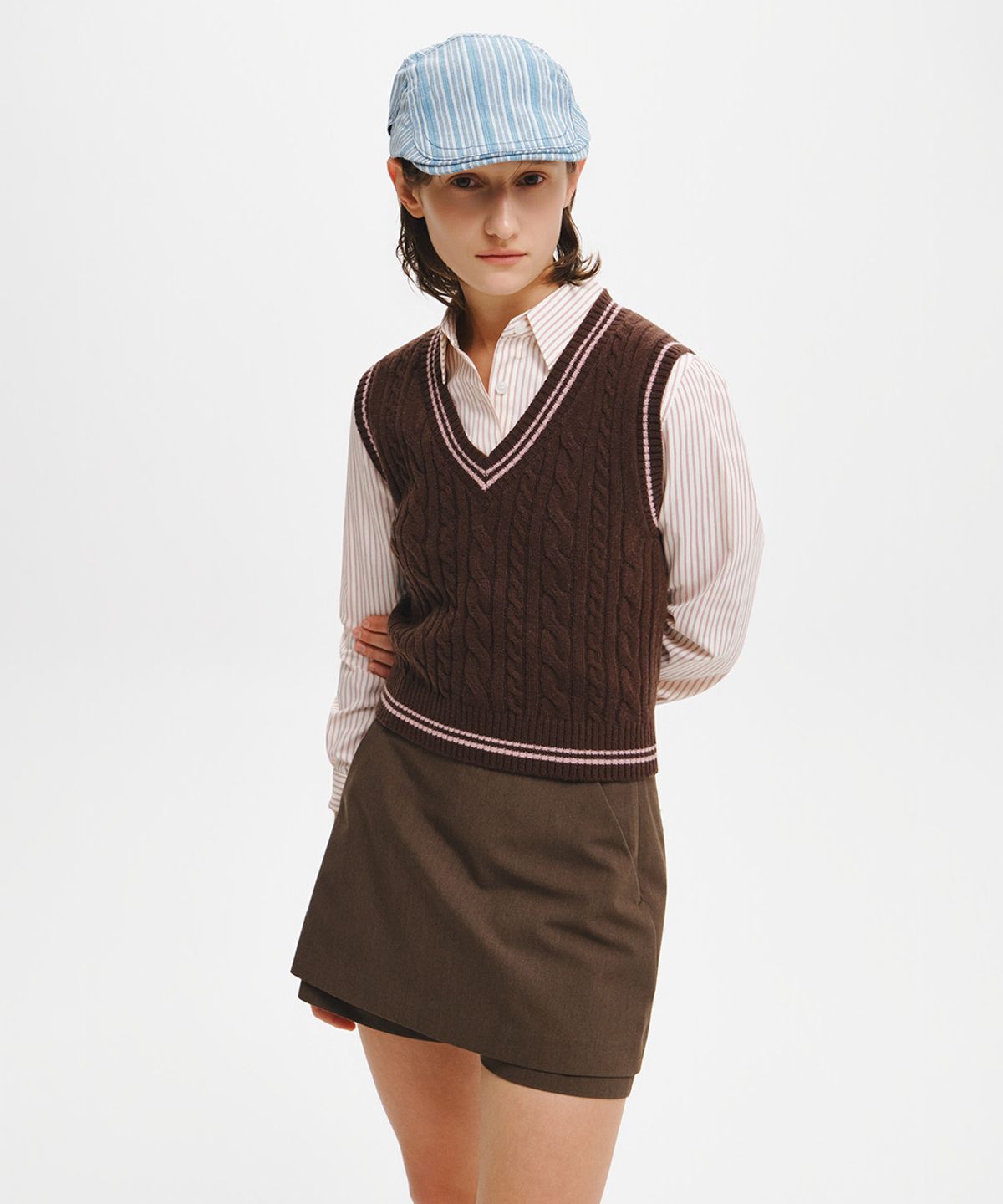 제너럴아이디어(GENERALIDEA) A라인 스커트팬츠 [BROWN] / GF3LSK507