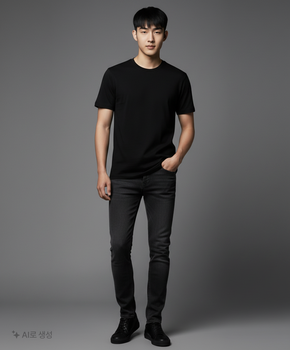 무신사 스탠다드(MUSINSA STANDARD) 레귤러 크루 넥 티셔츠 [블랙] L