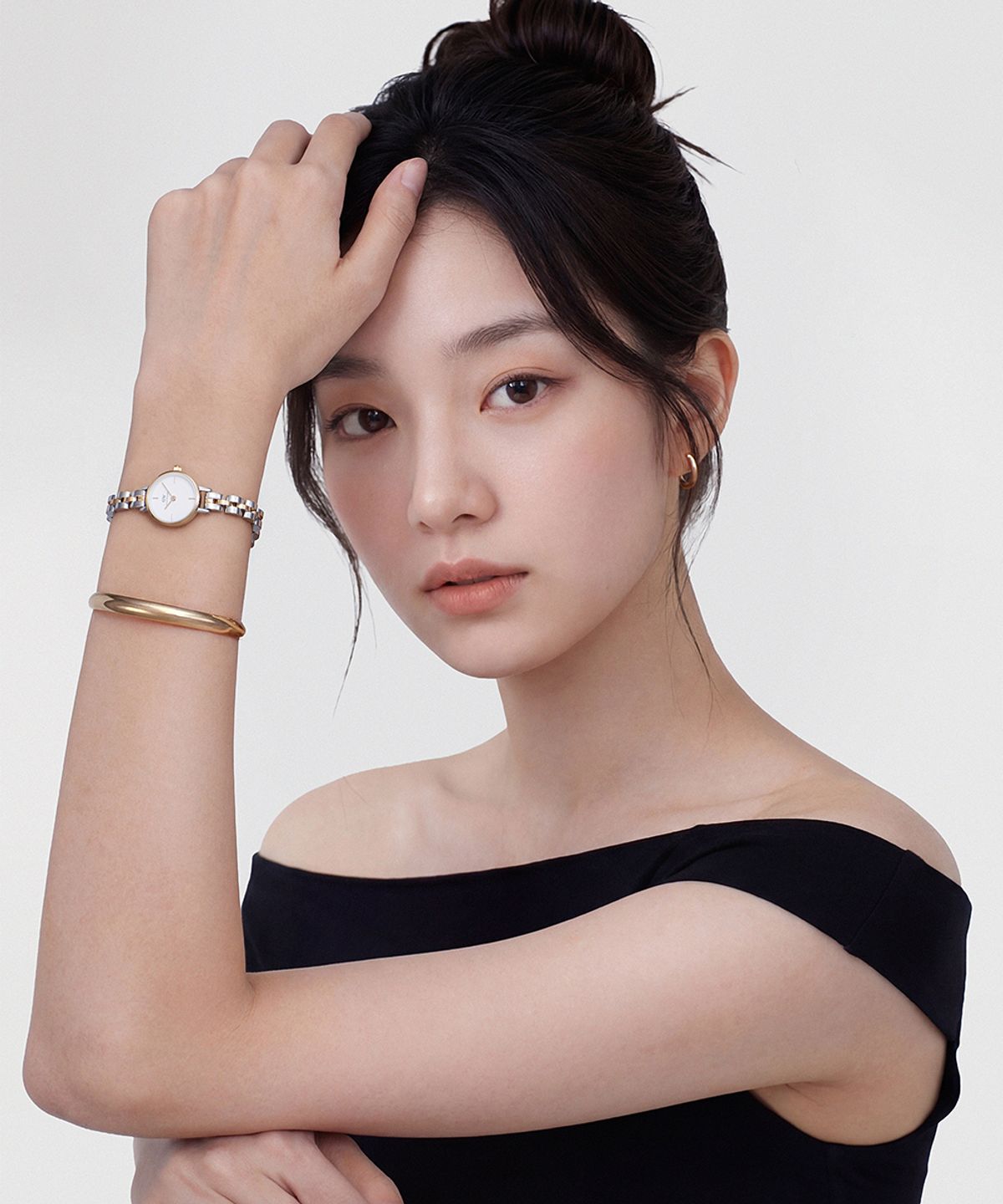 다니엘 웰링턴(DANIEL WELLINGTON) Petite Mini Arch 3-link 투톤 여자시계 실버/골드