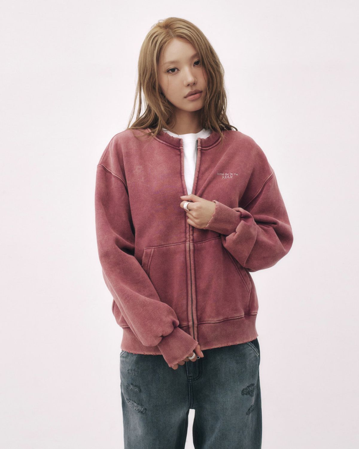 아크메드라비(ACME DE LA VIE) WASHED NO COLLAR NAPPING ZIP UP