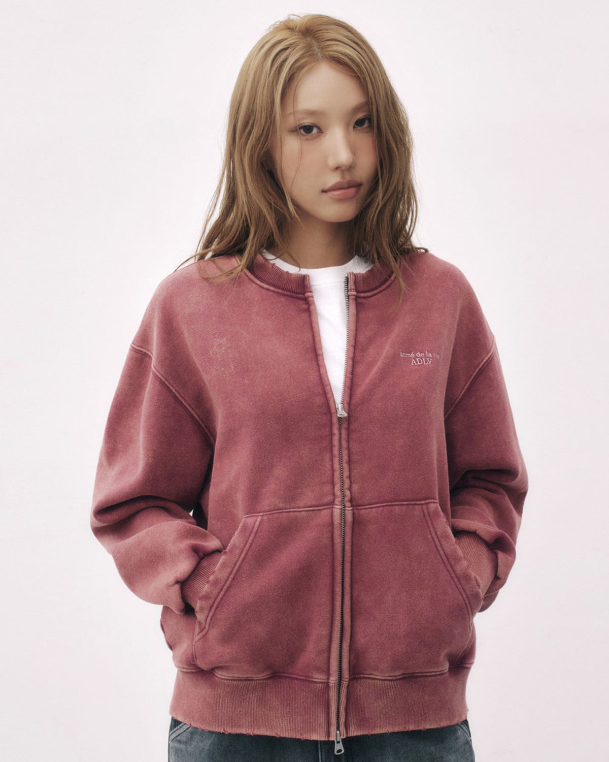아크메드라비(ACME DE LA VIE) WASHED NO COLLAR NAPPING ZIP UP
