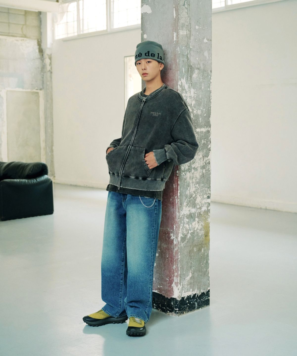아크메드라비(ACME DE LA VIE) WASHED NO COLLAR NAPPING ZIP UP