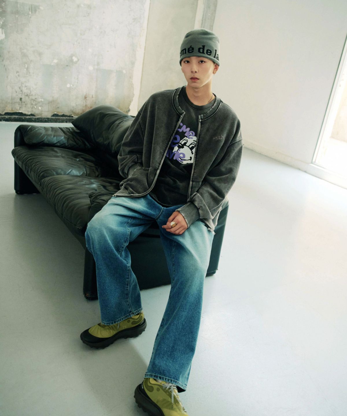 아크메드라비(ACME DE LA VIE) WASHED NO COLLAR NAPPING ZIP UP