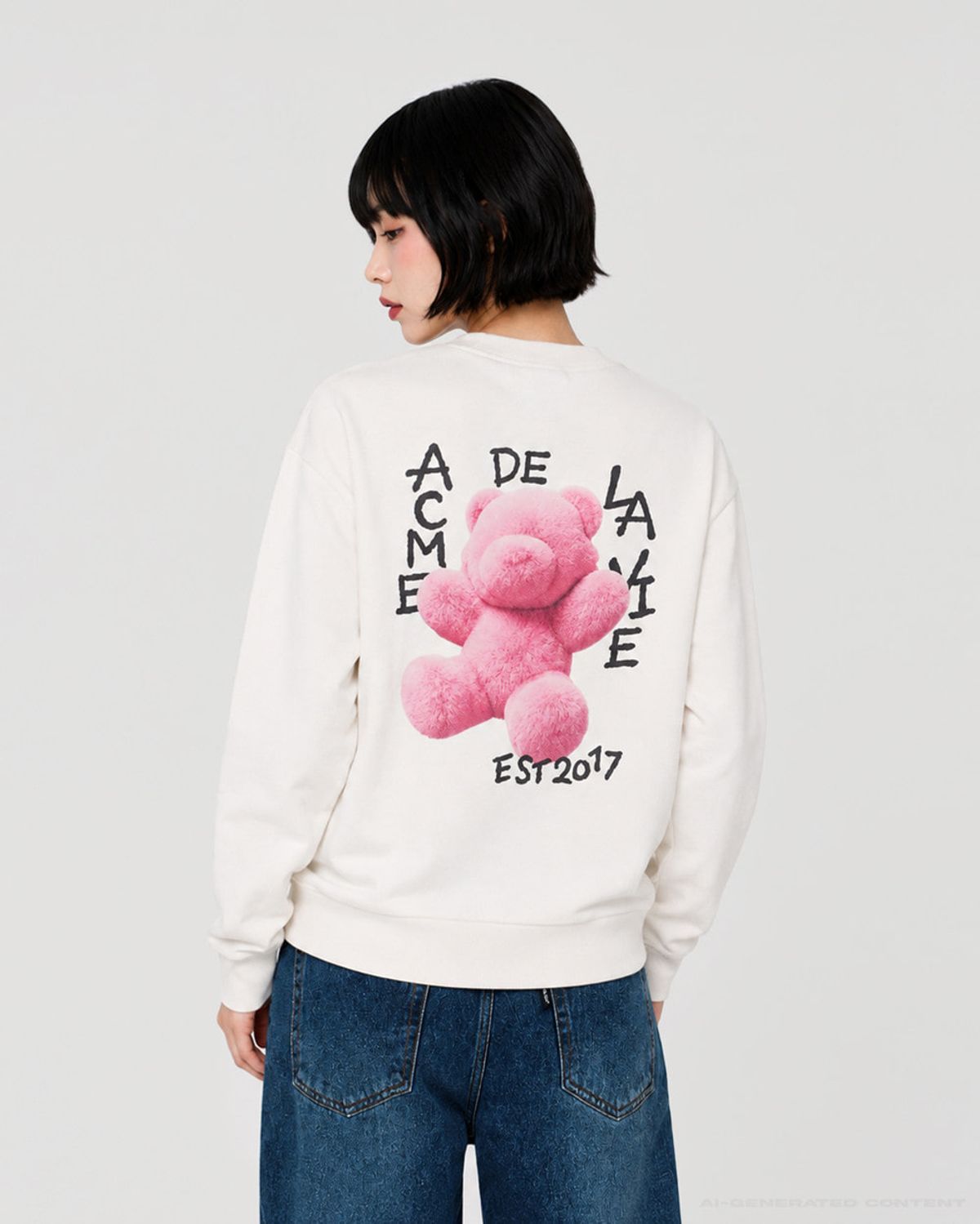 아크메드라비(ACME DE LA VIE) WOMAN FUZZY AC BEAR SWEATSHIRT