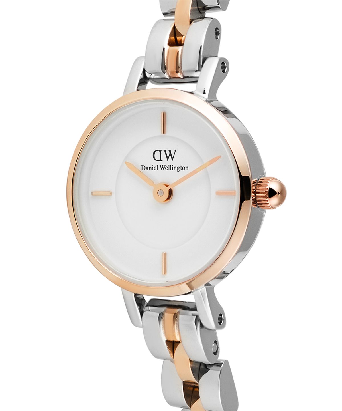 다니엘 웰링턴(DANIEL WELLINGTON) Petite Mini Arch 3-link 투톤 여자시계 실버/로즈골드