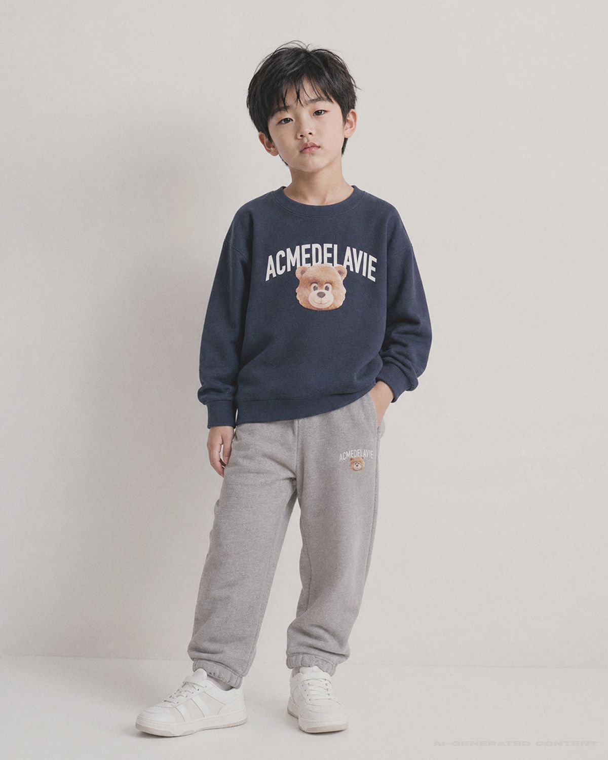 아크메드라비 키즈(acmedelaviekids) KIDS AUTHENTIC AC BEAR FACE JOGGER PANTS