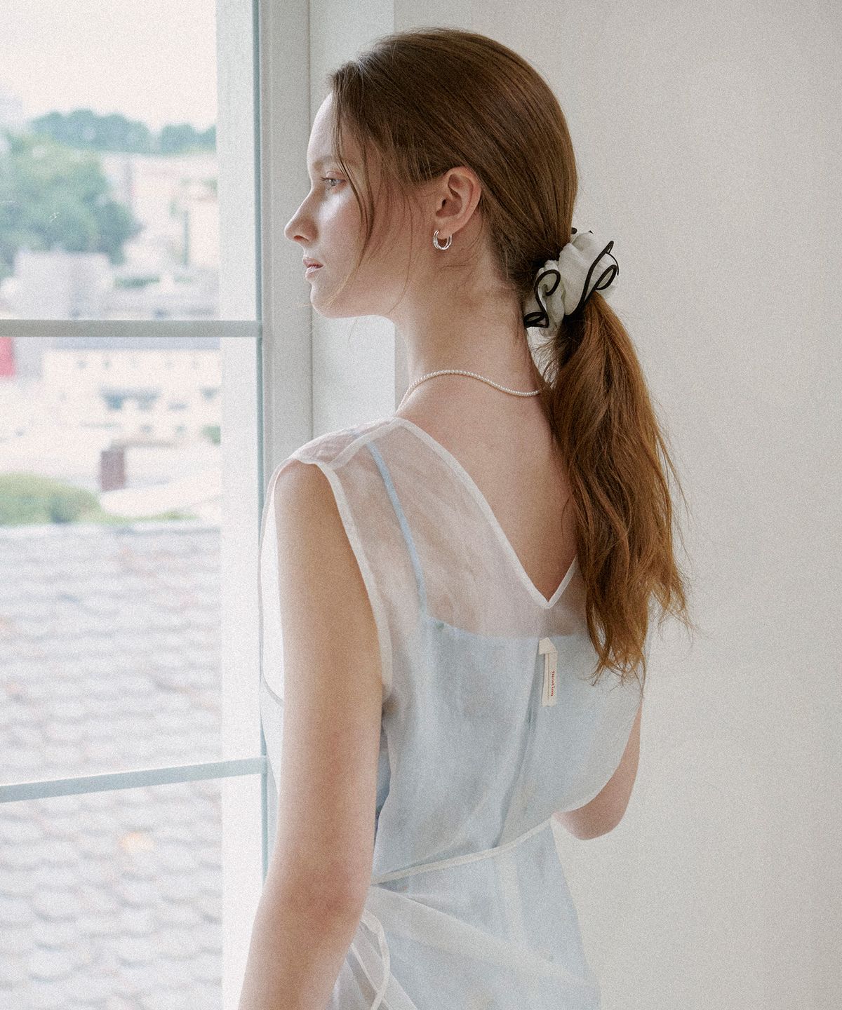 세인트스코트런던(ST.SCOTT LONDON) Two-Tone Line Pleated Hair Scrunchie / STH8R1116