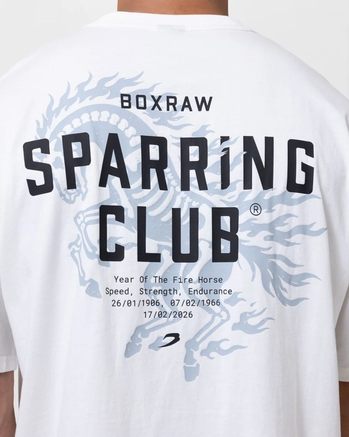 복스로(BOXRAW) 스파링 클럽 파이어 호스 오버사이즈 티셔츠 BXRW-SCGTS [아이보리]